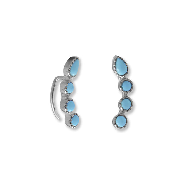 Sterling Silver Peaks Ear Climbers, Sterling 925 Silver