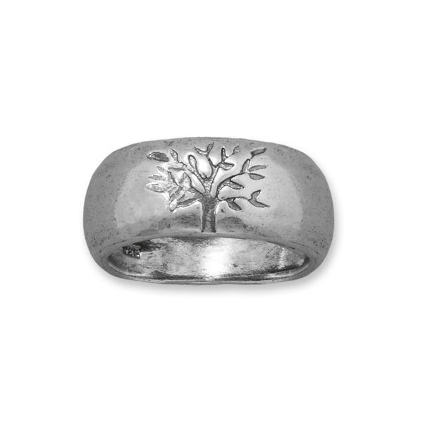 Oxidized Tree of Life Ring - Wholesale Silver Jewelry - Silver