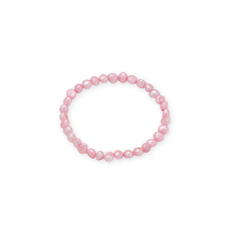 Pink Cultured Freshwater Pearl Stretch Bracelet