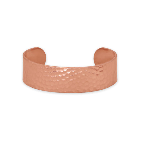 19mm Hammered Solid Copper Cuff Bracelet