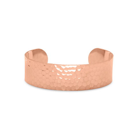 19mm Hammered Solid Copper Cuff Bracelet