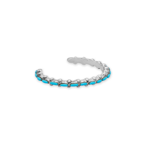 Handmade Junior's Oval Turquoise Cuff Bracelet