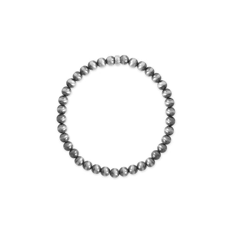 5mm Oxidized Bead Stretch Bracelet