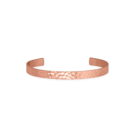 6.8mm Hammered Solid Copper Cuff Bracelet