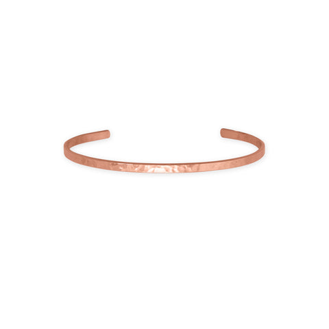 3.2mm Hammered Solid Copper Cuff Bracelet