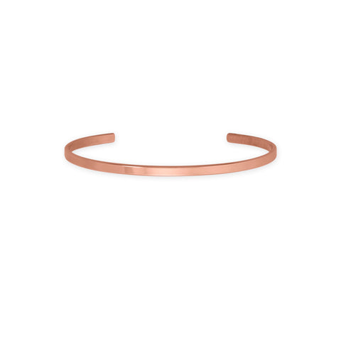 3.2mm Smooth Solid Copper Cuff Bracelet