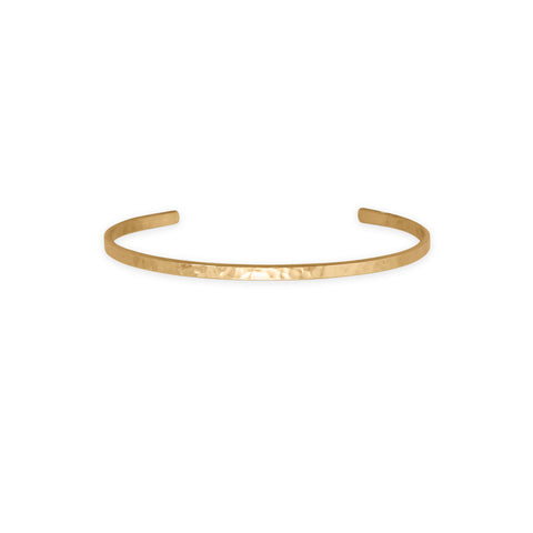 14 Karat Gold Plated Hammered Cuff Bracelet