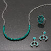 18" Oxidized Bead and Turquoise Necklace