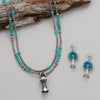 16" Sleeping Beauty Turquoise Chip and Oxidized Bead Necklace