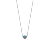 16" + 2" Rhodium Plated Oxidized Fan with Imitation Turquoise Necklace