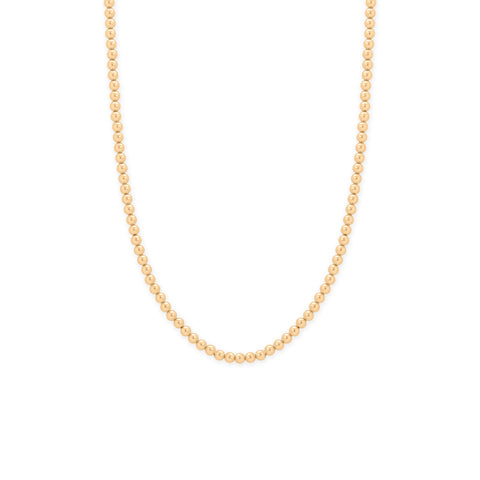 16" + 2" 4mm 14/20 Gold Filled Bead Necklace