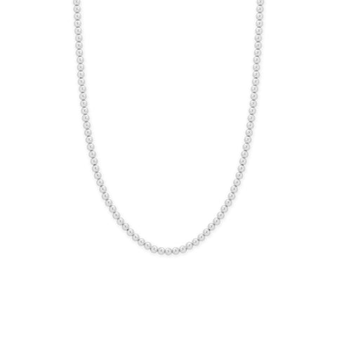 16" + 2" 4mm Silver Bead Necklace