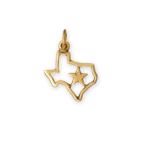 Silver or Gold Texas with Star Charm