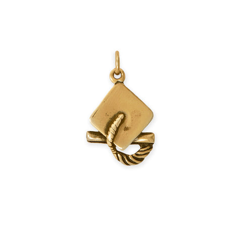 Silver or Gold 3D Graduation Cap Charm