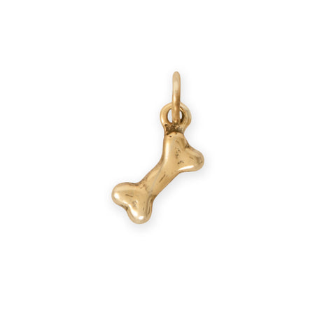 Silver or Gold 3D Dog Bone Charm