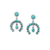 Handmade Oxidized Turquoise Horseshoe Drop Earrings