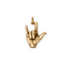 Silver or Gold 3D I Love You Hand Sign Charm