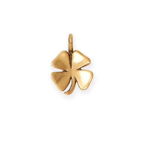 Silver or Gold 3D Four Leaf Clover Charm