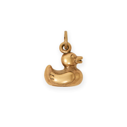 Silver or Gold 3D Rubber Duck Charm