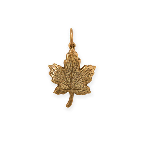 Silver or Gold 3D Maple Leaf Charm