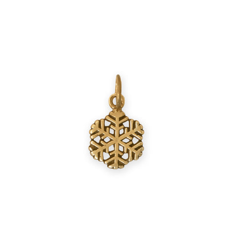 Silver or Gold Small Snowflake Charm