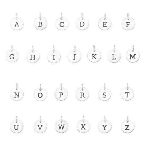 Oxidized Round Letter Initial Charm Series(A-Z)