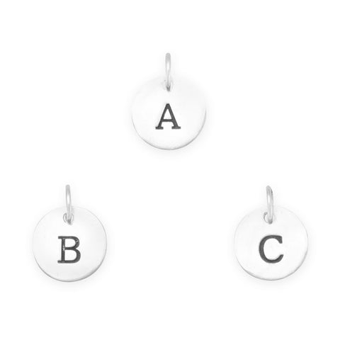 Oxidized Round Initial Charm (A-Z)