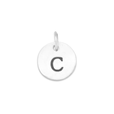 Oxidized Round Initial Charm (A-Z)