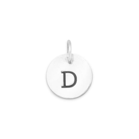 Oxidized Round Initial Charm (A-Z)