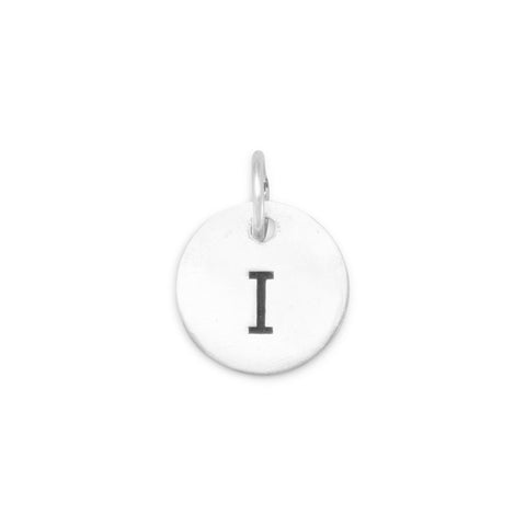 Oxidized Round Initial Charm (A-Z)