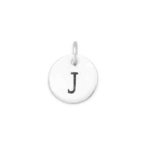 Oxidized Round Initial Charm (A-Z)