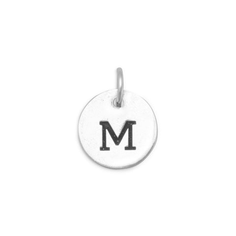 Oxidized Round Initial Charm (A-Z)