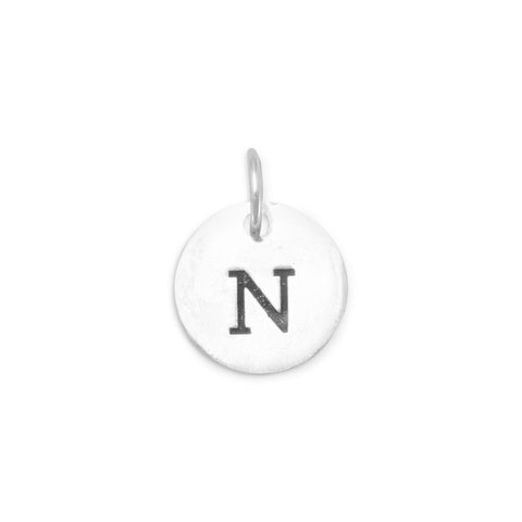 Oxidized Round Initial Charm (A-Z)