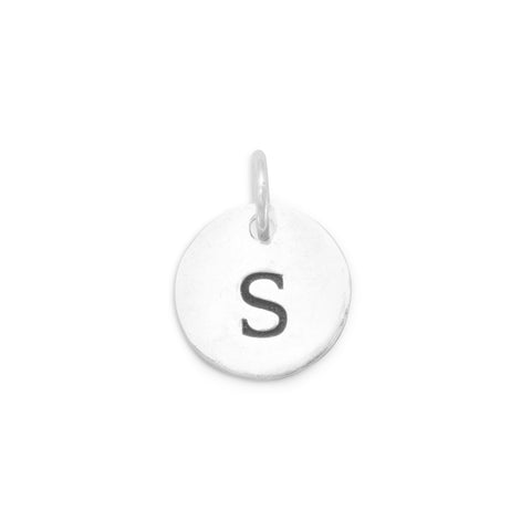 Oxidized Round Initial Charm (A-Z)