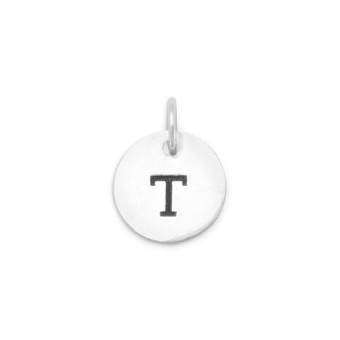 Oxidized Round Initial Charm (A-Z)