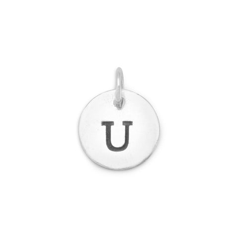 Oxidized Round Initial Charm (A-Z)