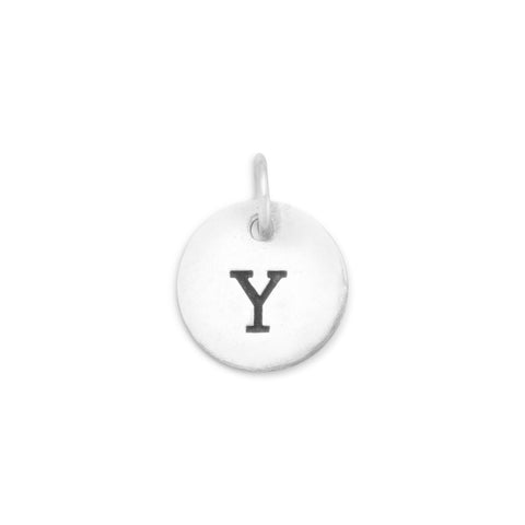 Oxidized Round Initial Charm (A-Z)