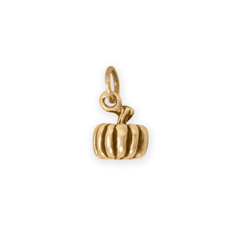 Silver or Gold 3D Little Pumpkin Charm