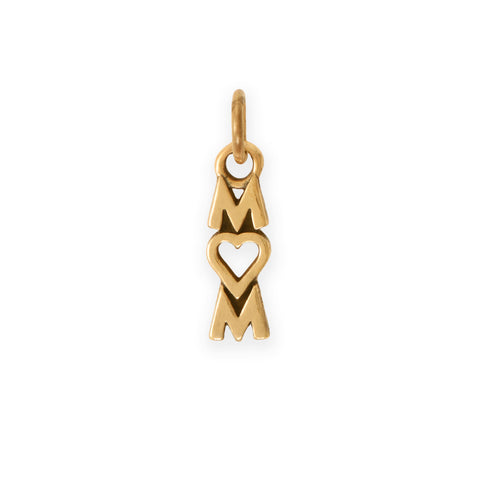 Gold or Silver MOM with Heart Charm