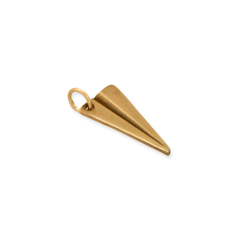 Silver or Gold 3D Paper Airplane Charm