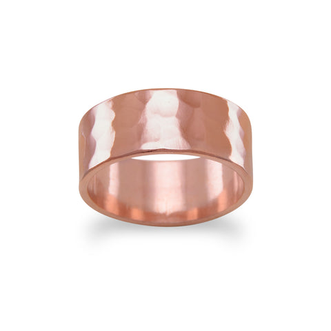 8mm Solid Copper Hammered Ring