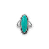 Oval Turquoise with Oxidized Edge Ring