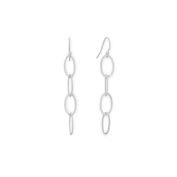 Alternating Twist and Smooth Link French Wire Earrings - Wholesale ...