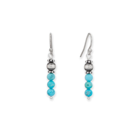 Stabilized Magnesite and Oxidized Bead Drop Earrings