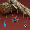 Synthetic Opal and Turquoise Inlay Dragonfly Pendant