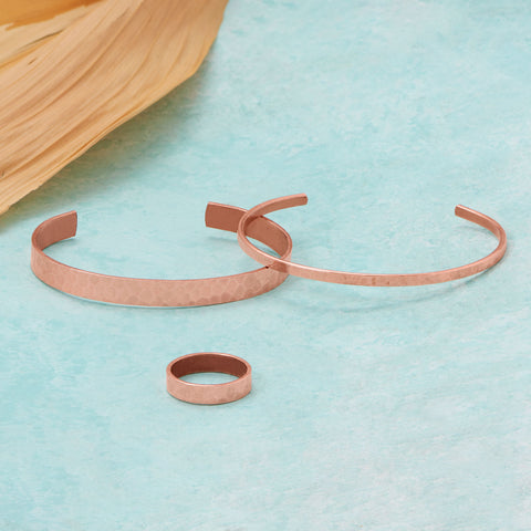 3.2mm Hammered Solid Copper Cuff Bracelet