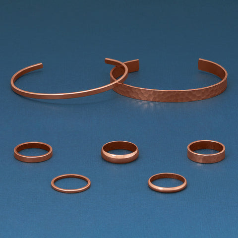 6.8mm Hammered Solid Copper Cuff Bracelet