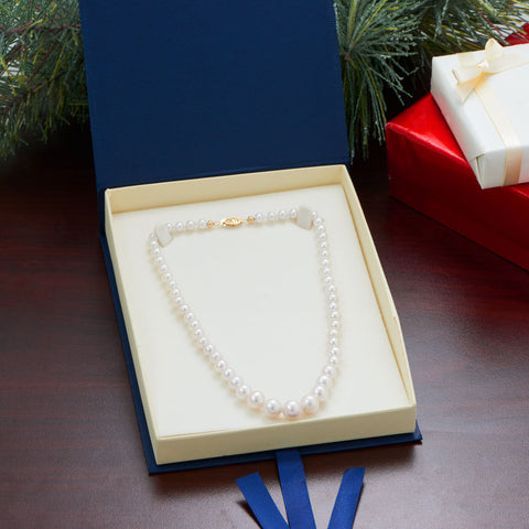 14 Karat Gold Graduated Cultured Freshwater Pearl Knotted Necklace