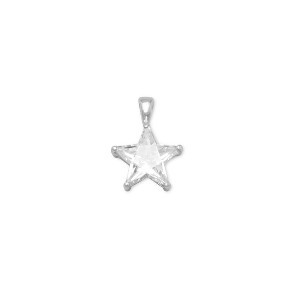 CZ Star Pendant - Wholesale Silver Jewelry - Silver Stars Collection