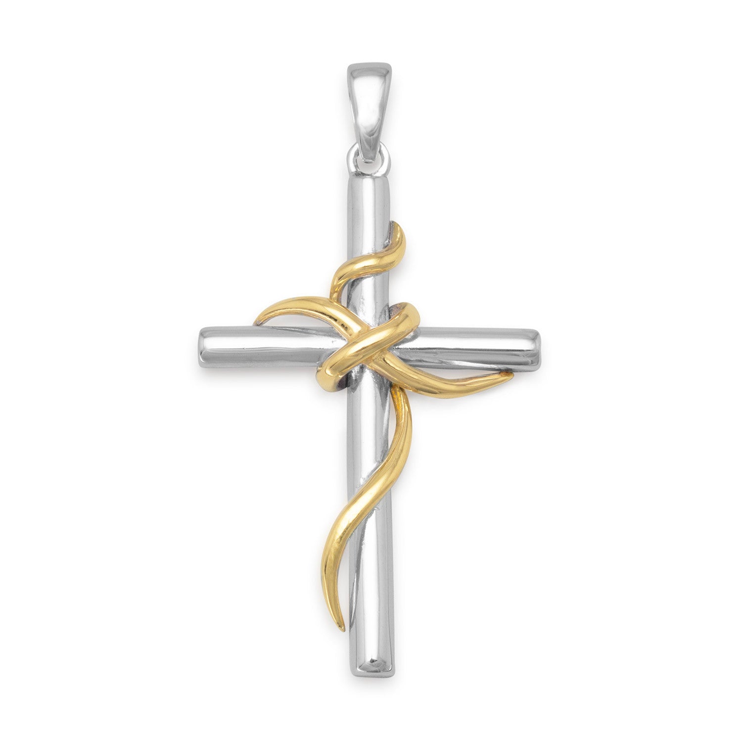 925 Sterling silver cross popular 14K Gold Finis